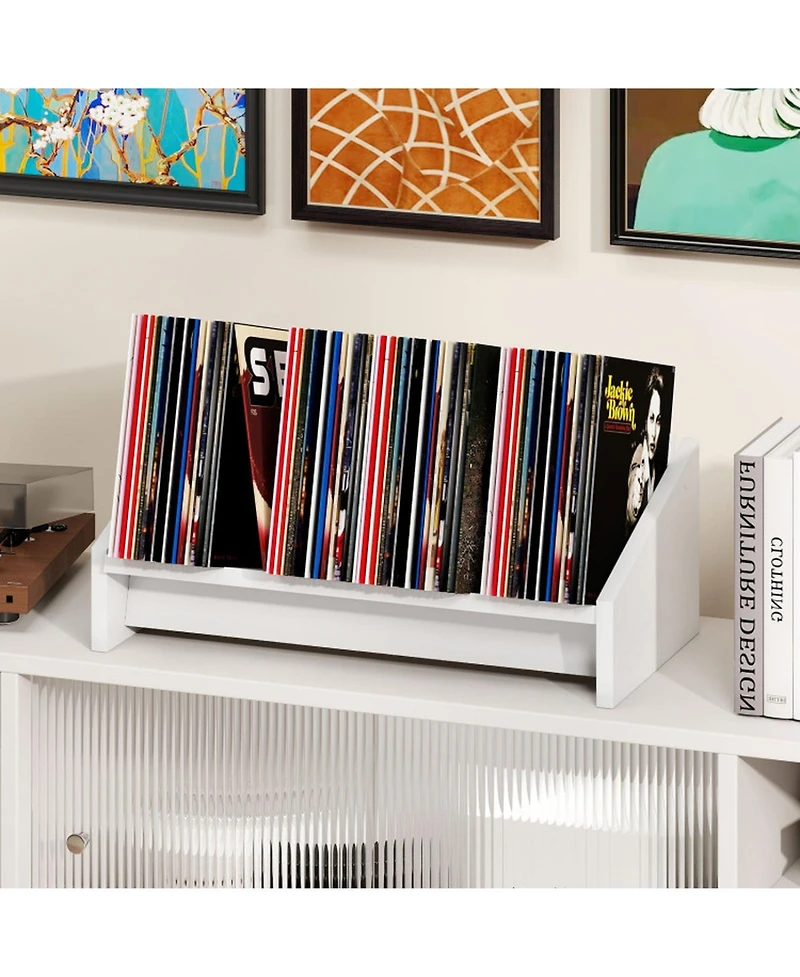 Gouun Tilting V-Shaped Desktop Bookshelf Organizer