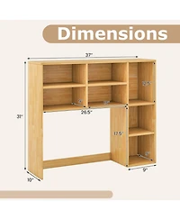 Gouun Desktop Bookshelf with 7 Cubbies and Adjustable Shelves
