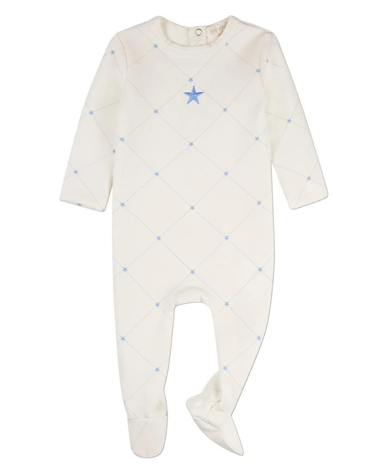 MeMoi Baby Boys "Stars and Stitching" Cotton/Rayon-Blend Footie