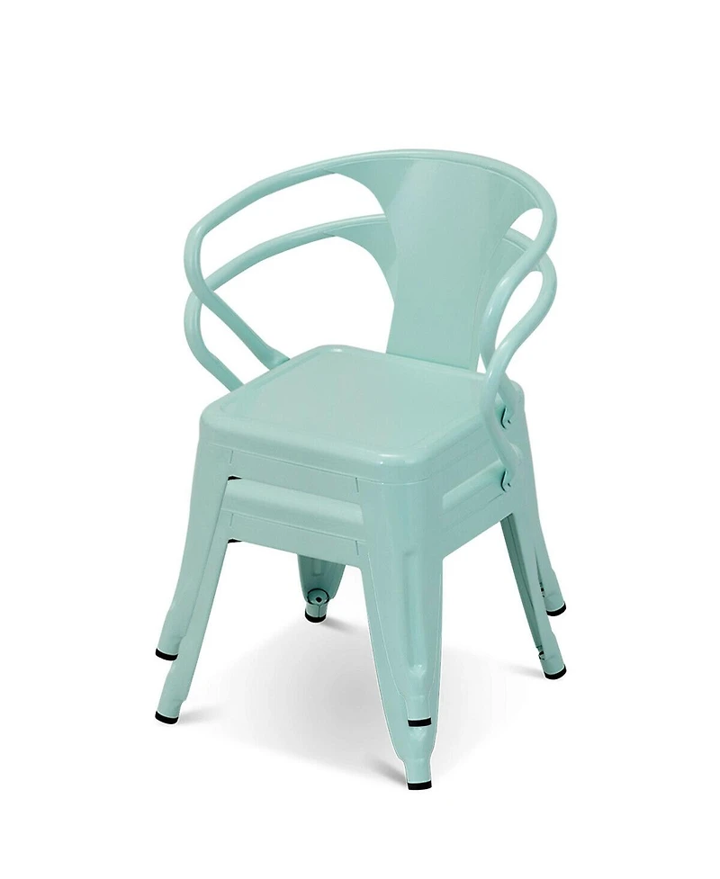 Sugift Set of Two Stackable Steel Armchairs for Kids