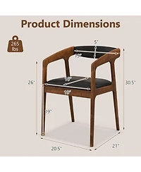 Slickblue Modern Upholstered Armchairs Set of 2 with Padded Seat Cushion
