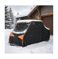 Iclover 4-6 Seater Utv Cover, 600D Heavy Duty Waterproof Crew Side-by-Side Cover for Polaris Ranger Crew, Can-Am Defender Max