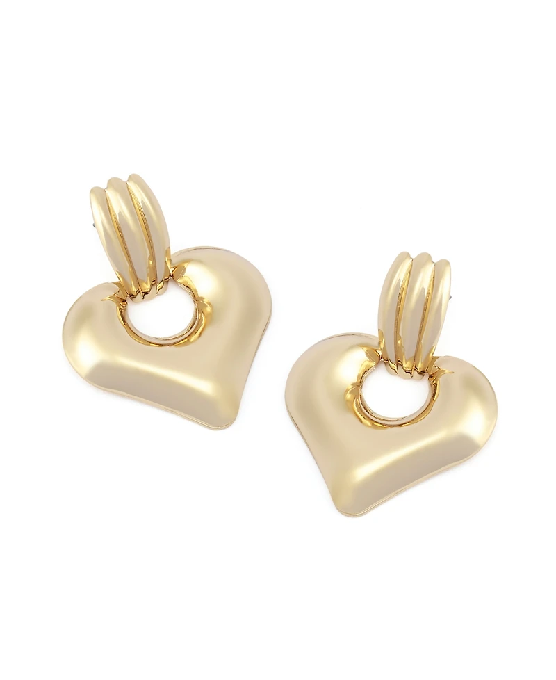 Steve Madden Gold Heart Doorknocker Earrings