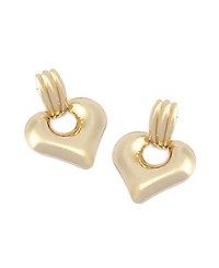 Steve Madden Gold Heart Doorknocker Earrings