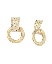 Steve Madden Faux Stone Ring Doorknocker Earrings
