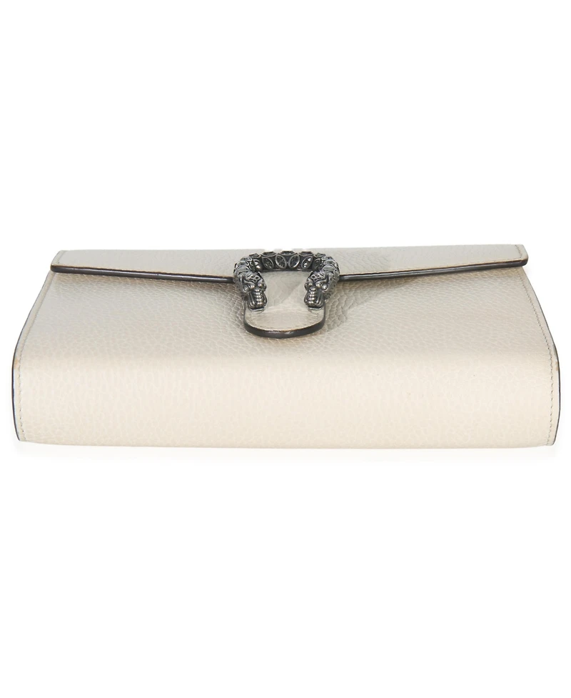 Pre-Owned Gucci Mystic White Dollar Calfskin Mini Dionysus Chain Wallet