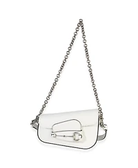 Pre-Owned Gucci White Calfskin Mini Asymmetric Horsebit 1955 Shoulder Bag