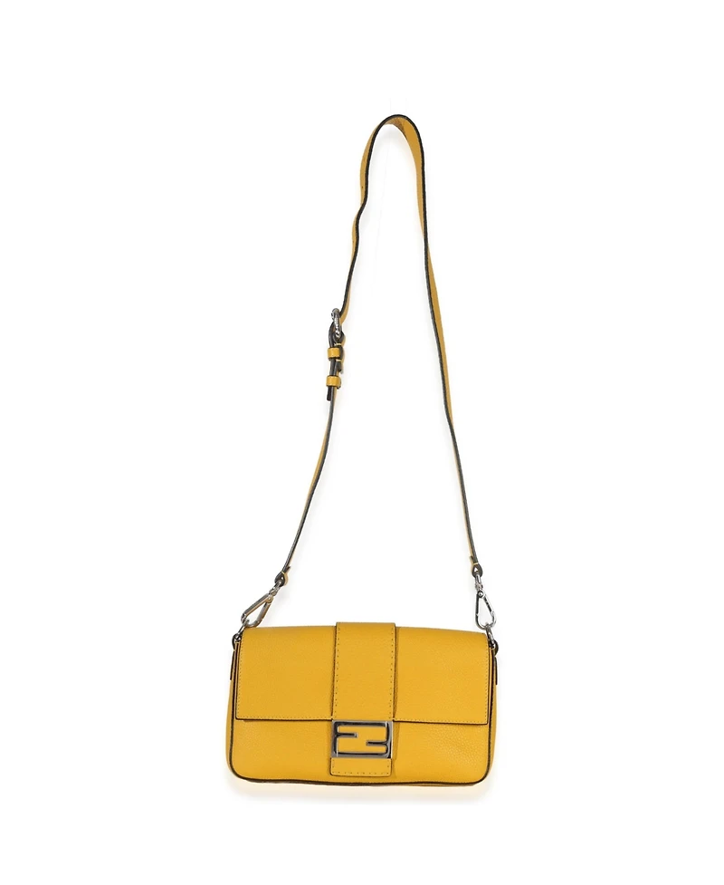 Pre-Owned Fendi Yellow Cuoio Romano Selleria Belt Baguette Bag