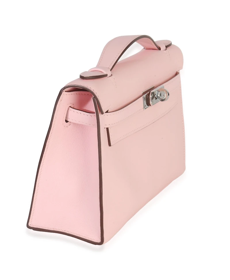 Pre-Owned HERMES Rose Sakura Swift Kelly Pochette Phw