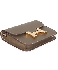 Pre-Owned Hermes Etoupe Epsom Constance Slim Wallet Ghw