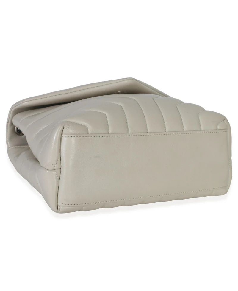 Pre-Owned Saint Laurent Beige Quitlted Calfskin Small Loulou Bag