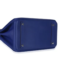 Pre-Owned HERMES Bleu Electrique Epsom Birkin 30 Phw