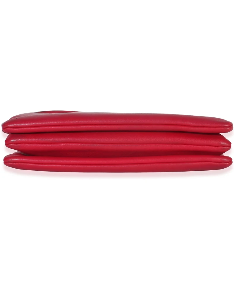 Pre-Owned Celine Fuschia Lambskin Large Trio Crossbody