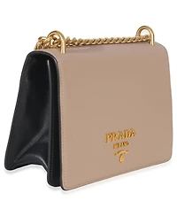 Pre-Owned Prada Pink Saffiano Lux Small Logo Chain Flap Bag