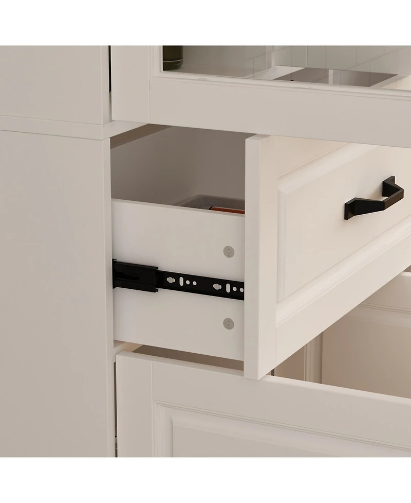 Homsee 8-Shelf Modern Bookcase with Drawers