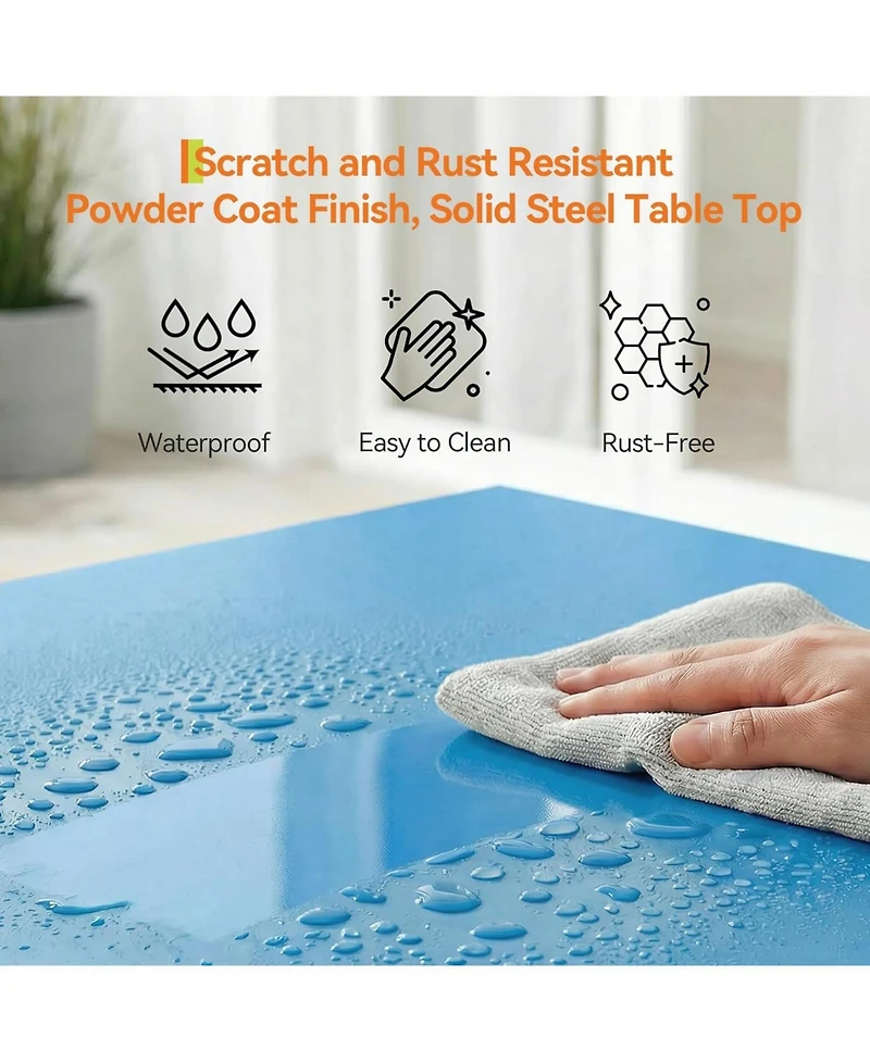 gaomon 3-Piece Foldable Metal Bistro Set with Square Table