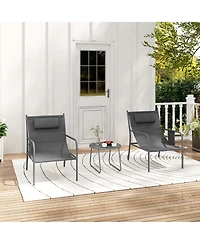 Gymax 3 Piece Patio Set Outdoor Table and Chairs Bistro Set Small Front Porch Balcony Furniture