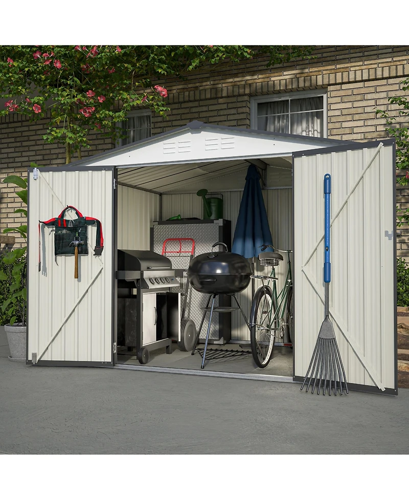 Mondawe 8x6 Ft Outdoor Storage Shed with Lockable Doors