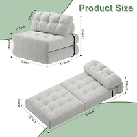 gaomon Folding Sofa Bed, Floor Folding Couch with Pillow, Futon Sofa Bed Convertible Sleeper Chair Foldable Mattress Back Support