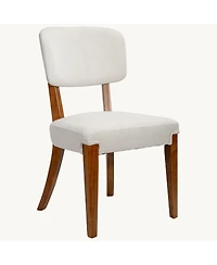 Rainsken Modern Dining Chairs Set of 2, Fabric Upholstered Accent Chairs with Sturdy Solid Wood Legs for Kitchen and Living Room