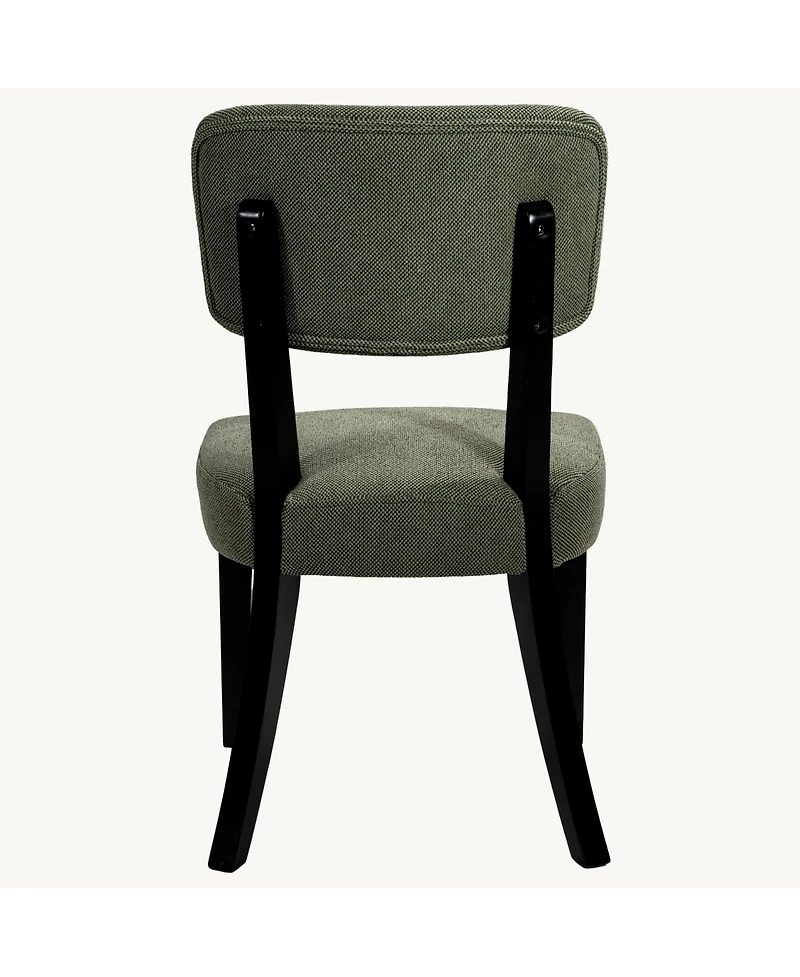 Rainsken Contemporary Dining Chair Set of 2, Soft Fabric Kitchen Chairs with Solid Wood Legs for Dining Room, Home Use