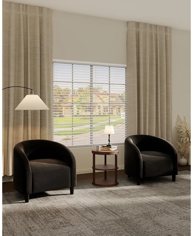 gaomon Velvet Accent Chair Club Cozy Armrest Upholstered Barrel with Solid Legs for Living Room Bedroom Study Waiting