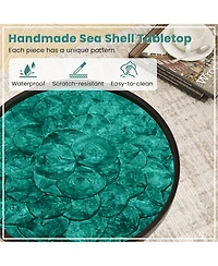 Slickblue Modern Coffee End Table Sea Shell Design Mid Century