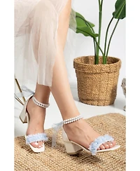 Forever & Always Shoes Womens Jasmine Lace Bridal Low Heel Sandals