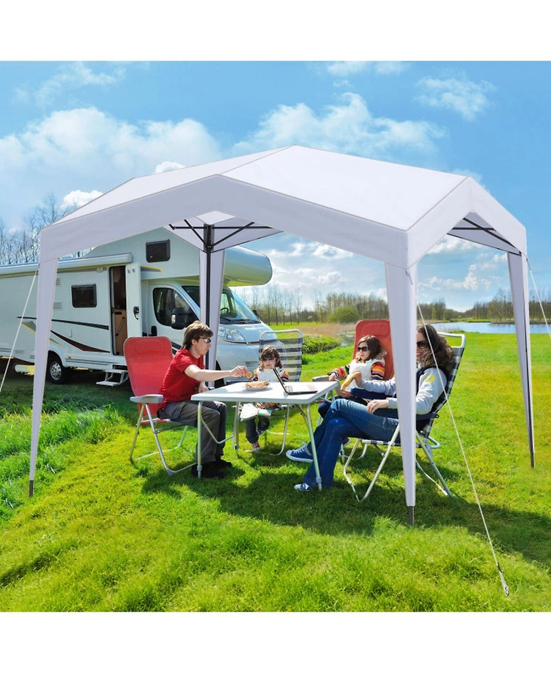 Gouun 10 x 10 ft Pop Up Canopy Tent with Corner Locking System and Portable Wheeled Bag