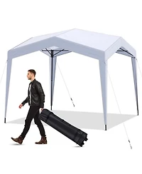 Gouun 10 x 10 ft Pop Up Canopy Tent with Corner Locking System and Portable Wheeled Bag
