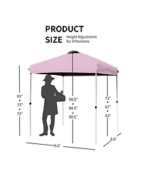 Gouun 6.6 x 6.6 ft Outdoor Pop Up Canopy Tent with Roller Bag and Four Weight Bags