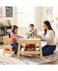 Sugift Toddler Table and Chairs Five in One Art Desk with Boards