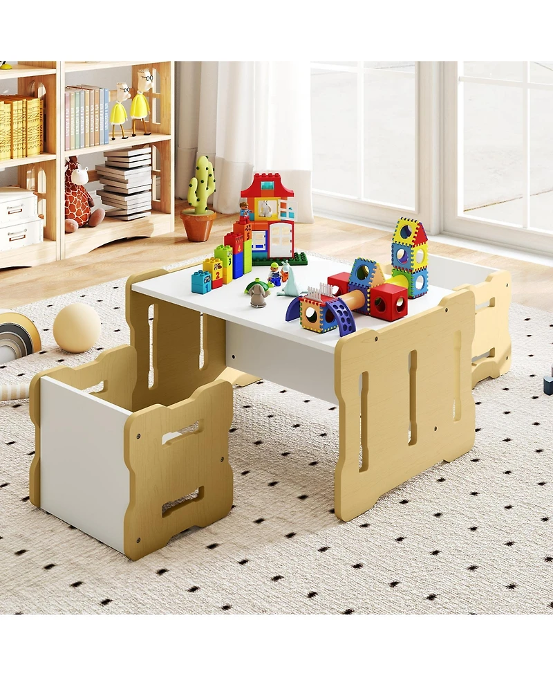 Sugift 3 Piece Toddler Table and Stool Activity Set