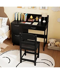 Sugift Wooden Kids Study Desk and Chair Student Workstation Set