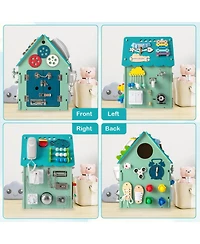 Slickblue Montessori Playhouse for Kids with Sensory Games and Storage