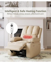 gaomon Manual Recliner Chair for Adults, Pu Leather Single Sofa with Extra-Wide Seat and Ergonomic Support for Living Room and Bedroom