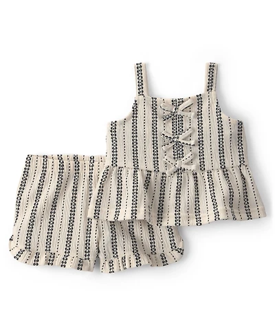 Carter's Baby Girls' Striped Top and Shorts, 2-Piece Set