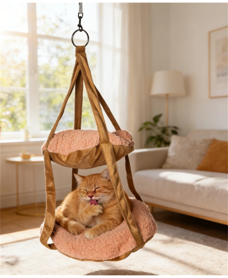 Zeus & Ruta Dual Cat Hammock Lounge Bed Kittyhaus Style Pet Furniture