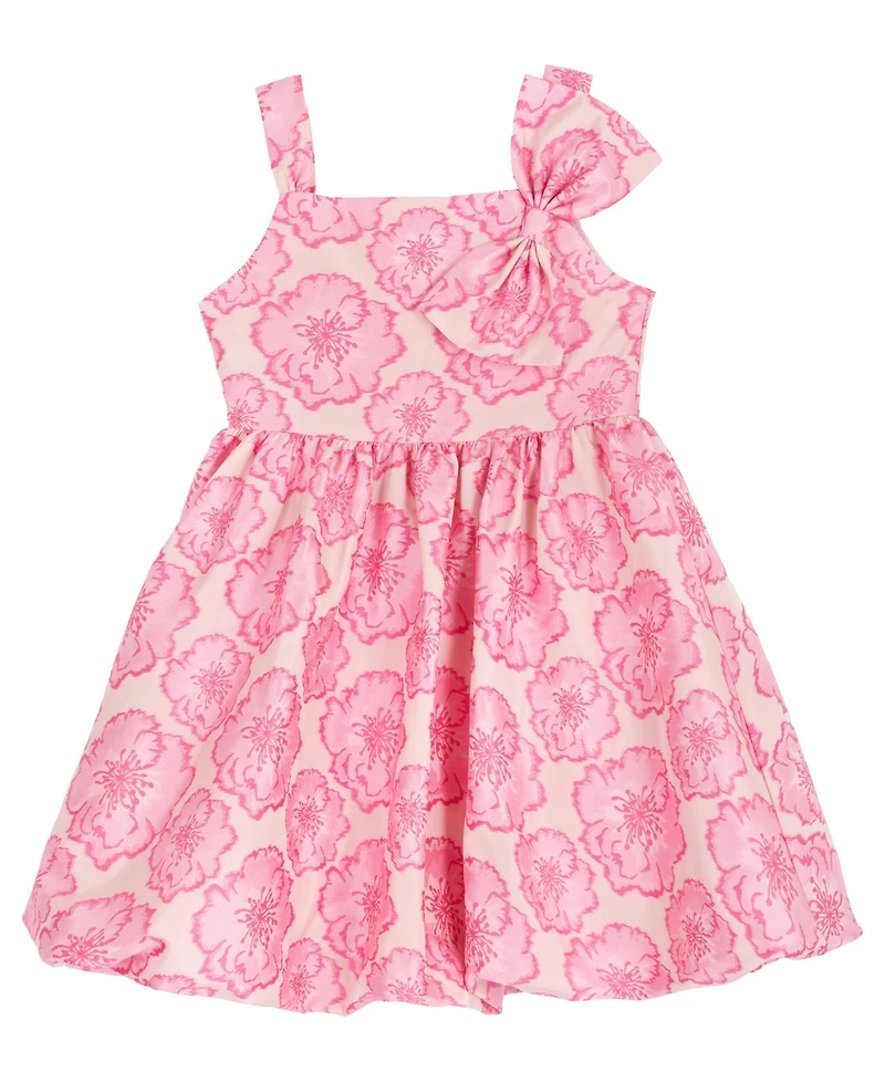 Rare Editions Girls' 2T-6X Square Neck Printed Dress