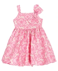 Rare Editions Girls' 2T-6X Square Neck Printed Dress