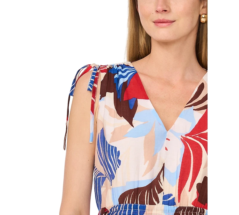 Vince Camuto Women's Printed V-Neck Maxi Dress