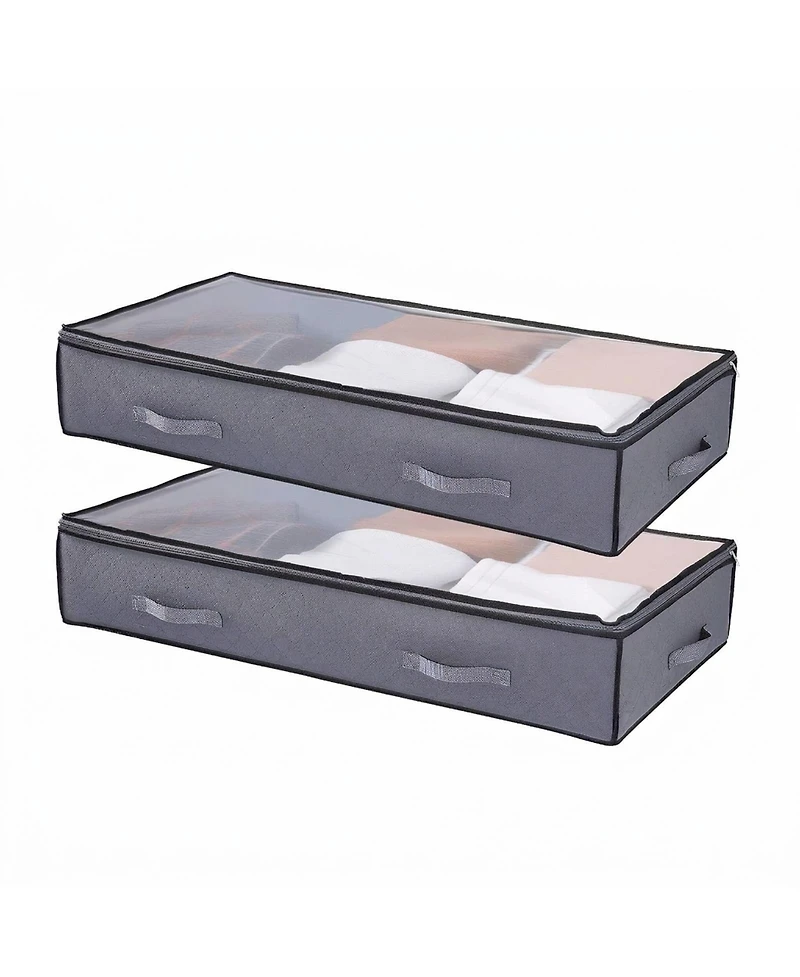 Sugift 4 Pack Under Bed Storage with Clear Lids 39.2in x 19.7in x 7.1in 90L