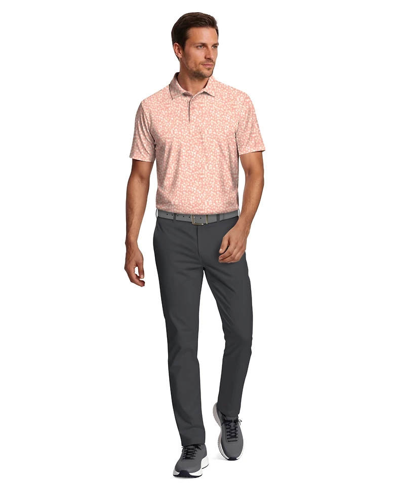 Pga Tour Men's Floral Print Golf Polo Shirt