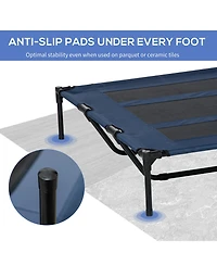 PawHut 48" x 36" Elevated Breathable Dog Bed w/ Carry Bag Dark Blue