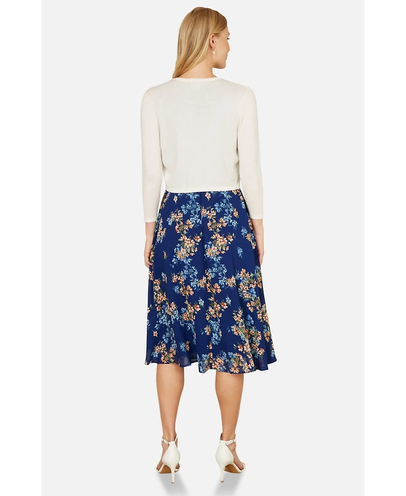 Yumi Women's Diamante Button Cropped Cardigan