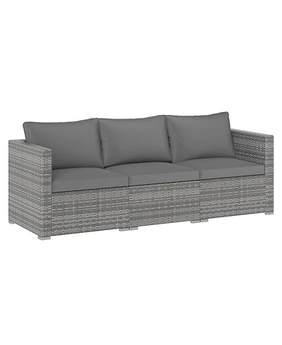 Sugift 3 Piece Patio Sectional Sofa Set with Modular Cushioned Seating