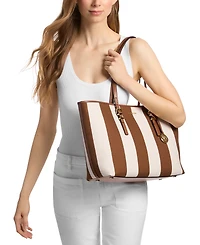 Michael Michael Kors Striped Quinn Extra-Large East West Tote Handbag
