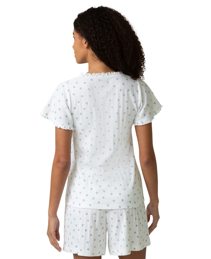 Hue Women's Cotton Pointelle Pajamas Top