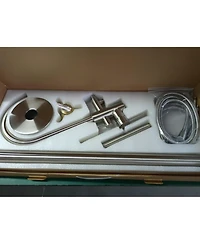 Busdays Brushed Nickel Freestanding Tub Filler Floor Mounted Bathtub Faucet with High Flow, Swivel Spout and Handheld Shower Head