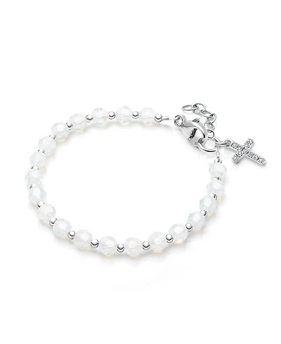 Tiny Blessings Shimmer Crystal with Cross Bracelet